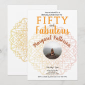 50 and Fabulous | 50th Birthday Party 招待状 (正面/裏面)