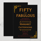 50 and Fabulous | 50th Birthday Party 招待状 (正面/裏面)