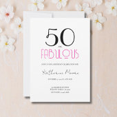 50 and Fabulous 50th Birthday Party  招待状