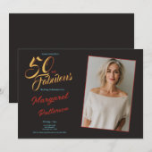 50 and Fabulous | 50th Birthday Party 招待状 (正面/裏面)