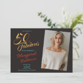 50 and Fabulous | 50th Birthday Party 招待状 (スタンド正面)
