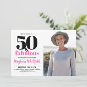 50 and Fabulous | 50th Birthday Party 招待状 (スタンド正面)