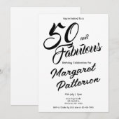50 and Fabulous | 50th Birthday Party 招待状 (正面/裏面)