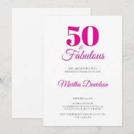 50 and Fabulous 50th Birthday Party invitation 招待状