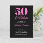 50 and Fabulous 50th Birthday Party invitation 招待状 (スタンド正面)