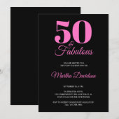 50 and Fabulous 50th Birthday Party invitation 招待状 (正面/裏面)