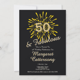 50 and Fabulous | 50th Birthday Party Invitation 招待状