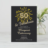 50 and Fabulous | 50th Birthday Party Invitation 招待状 (スタンド正面)