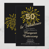 50 and Fabulous | 50th Birthday Party Invitation 招待状 (正面/裏面)