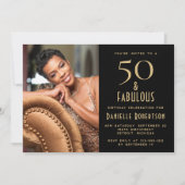 50 and Fabulous | 50th Birthday Party Invitation 招待状 (正面)