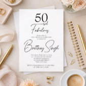 50 and Fabulous | 50th Birthday Party Invitation 招待状