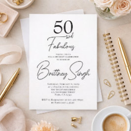 50 and Fabulous | 50th Birthday Party Invitation 招待状