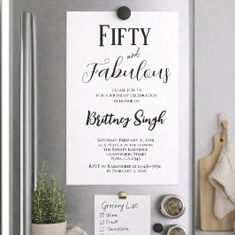 50 and Fabulous | 50th Birthday Party Invitation 招待状