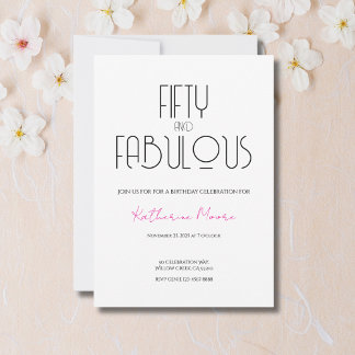 50 and Fabulous | 50th Birthday Party Invitation 招待状