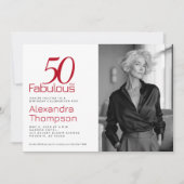 50 and Fabulous | 50th Birthday Party Invitation 招待状 (正面)