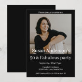 50 and Fabulous 50th Birthday Party Photo 招待状 (正面/裏面)