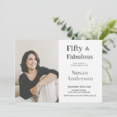 50 and Fabulous 50th Birthday Party Photo 招待状 (スタンド正面)