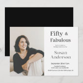 50 and Fabulous 50th Birthday Party Photo 招待状 (正面/裏面)