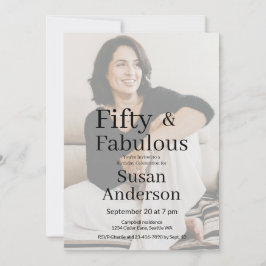 50 and Fabulous 50th Birthday Party Photo 招待状