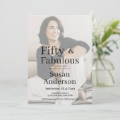 50 and Fabulous 50th Birthday Party Photo 招待状 (スタンド正面)