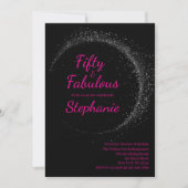 50 and Fabulous | 50th Birthday Party Pink 招待状 (正面)