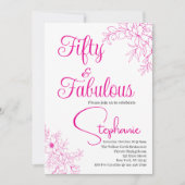 50 and Fabulous | 50th Birthday Party Pink 招待状 (正面)