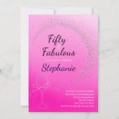 50 and Fabulous | 50th Birthday Party Pink 招待状 (正面)