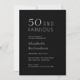 50 and Fabulous 50th Black Birthday Party 招待状
