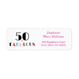 50 and Fabulous Art Deco 50th Birthday Address  ラベル