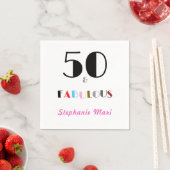 50 and Fabulous Art Deco 50th Birthday Party スタンダードカクテルナプキン (インサイチュ)