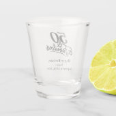 50 and Fabulous Birthday Chic Script Custom ショットグラス (裏面)