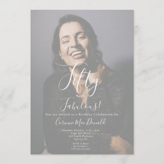50 and Fabulous Birthday Party Invitation  招待状 (正面)