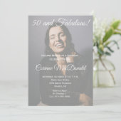 50 and Fabulous Birthday Party Invitation  招待状 (スタンド正面)