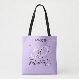 50 and Fabulous Birthday Personalized Name Modern トートバッグ