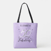 50 and Fabulous Birthday Personalized Name Modern トートバッグ (裏面)