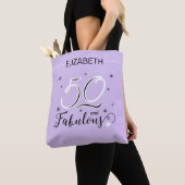 50 and Fabulous Birthday Personalized Name Modern トートバッグ (クローズアップ)