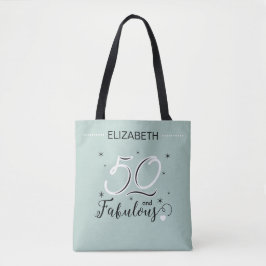 50 and Fabulous Birthday Personalized Name Modern トートバッグ