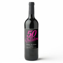 50 and Fabulous Birthday Pink Script Custom