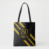 50 and Fabulous Black and Gold トートバッグ (正面)