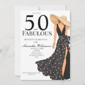 50 and Fabulous Black Birthday Party 招待状 (正面)