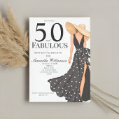 50 and Fabulous Black Birthday Party 招待状