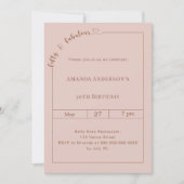 50 and fabulous blush pink birthday 招待状 (正面)