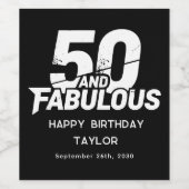 50 and Fabulous Bold Grunge Distressed Custom ワインラベル (シングルラベル)