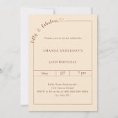 50 and fabulous champagne gold birthday 招待状 (正面)