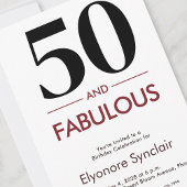 50 And Fabulous Cherry Wine 50th Birthday 招待状