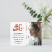 50 and Fabulous Coral Photo 50誕生日Invite. ポストカード (スタンド正面)