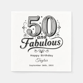 50 and Fabulous Festive Swirls Whimsical スタンダードカクテルナプキン