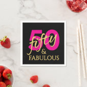 50 and Fabulous Fiftieth Birthday スタンダードカクテルナプキン (インサイチュ)