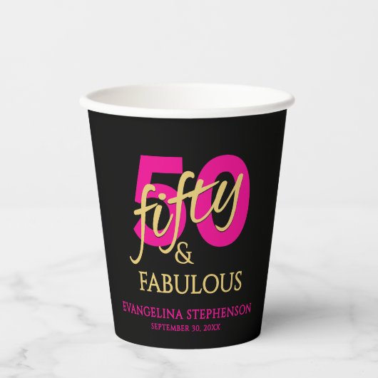 50 and Fabulous Fiftieth Birthday 紙コップ (正面)