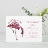 50 and Fabulous Flamingo 50th Birthday Party 招待状 (スタンド正面)